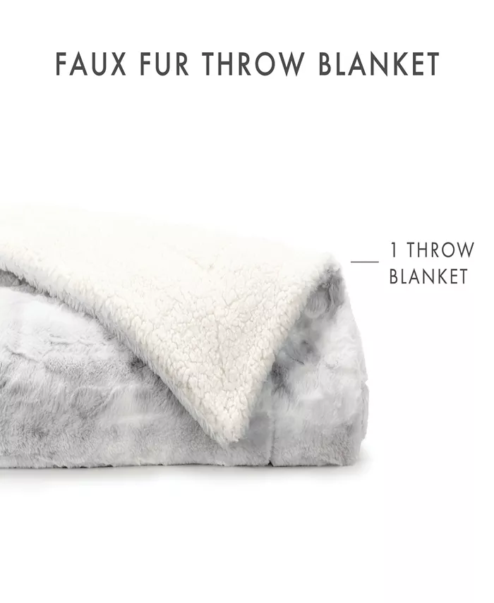 ienjoy Home Faux Fur Tie Dye Throw， 60