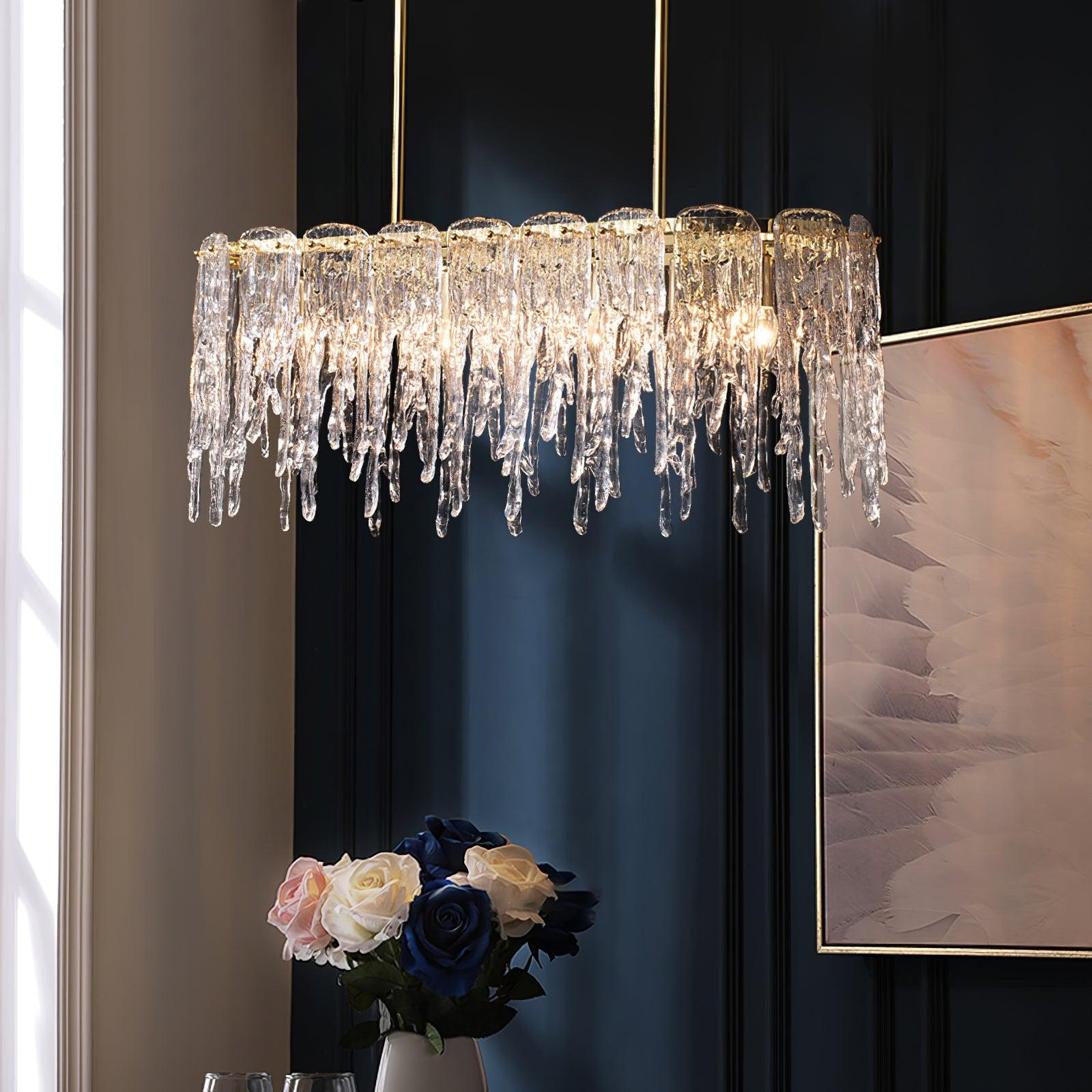 Rectangular Icicle Glass Chandelier