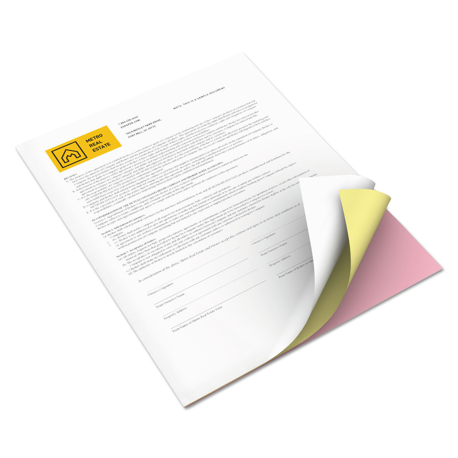 Revolution Carbonless 3-Part Paper by xeroxandtrade; XER3R12426