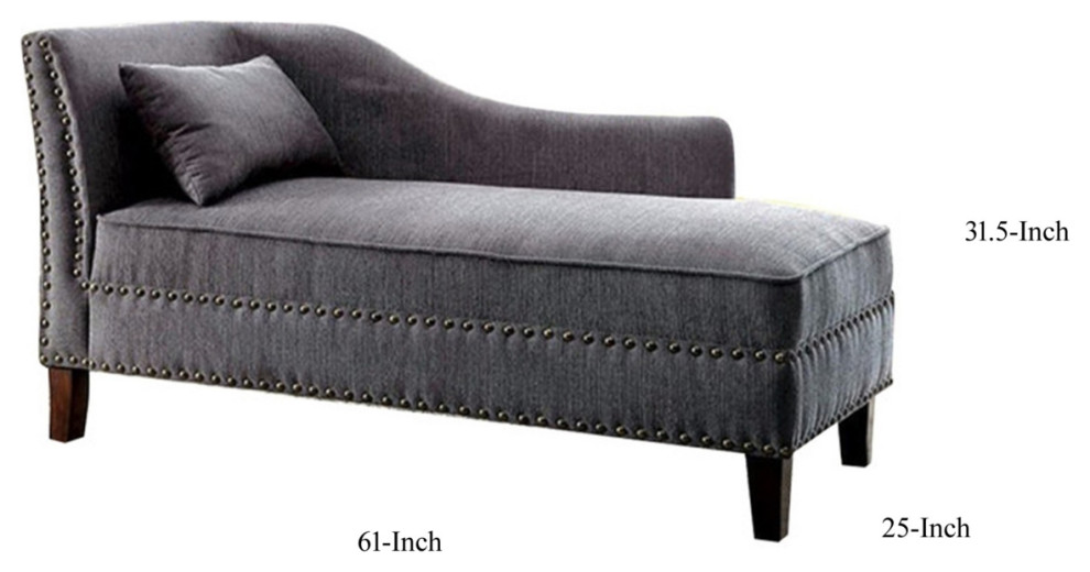 Contemporary Gray Linen Like Fabric Chaise  Saltoro Sherpi   Transitional   Indoor Chaise Lounge Chairs   by Dot  ampBo  Houzz