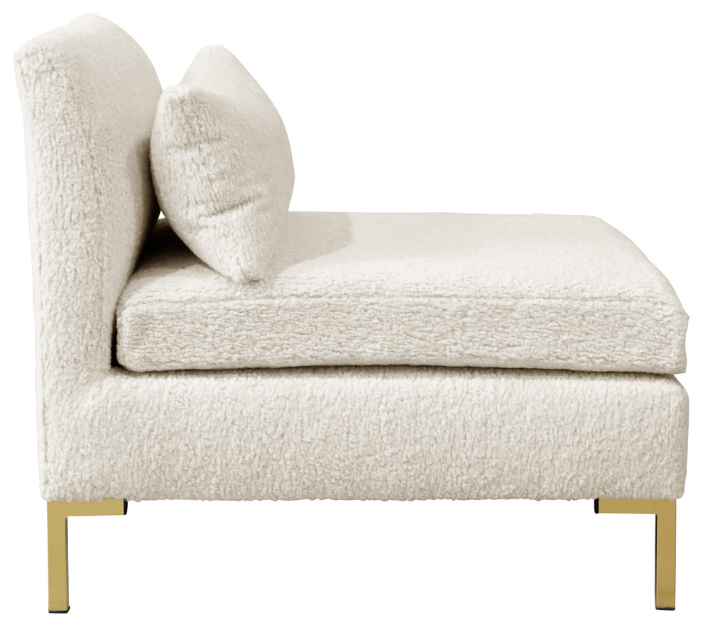 Holly Armless Chair in Sheepskin Natural   Contemporary   Armchairs And Accent Chairs   by Skyline Furniture Mfg Inc  Houzz