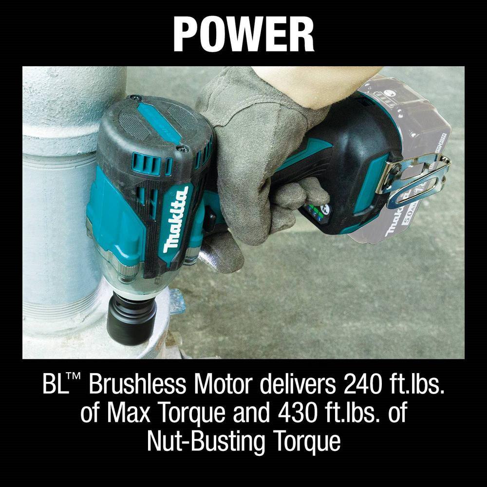 Makita 18V LXT Lithium-Ion Brushless Cordless 4-Speed 12 in. Impact Wrench with Detent Anvil (Tool-Only) XWT15Z