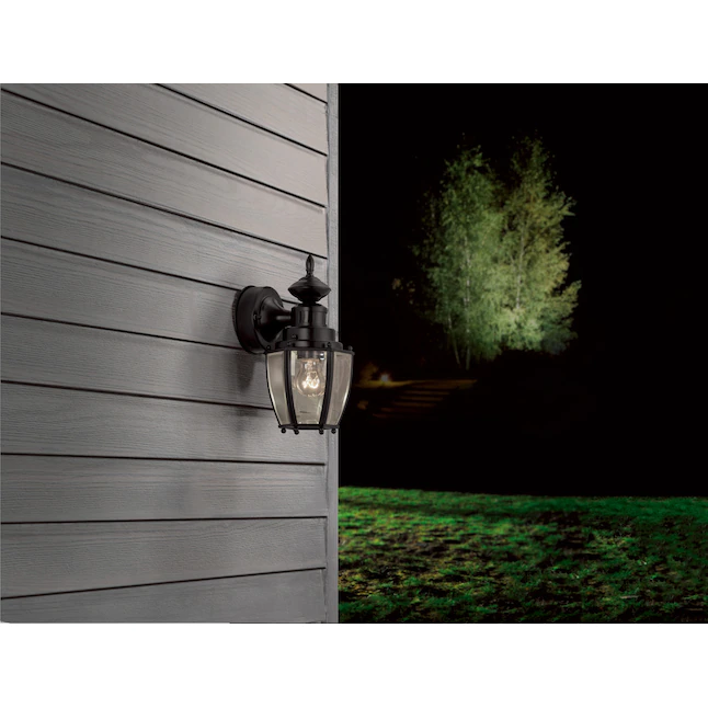 Harbor Breeze 1-Light 11.75-in Black Outdoor Wall Light