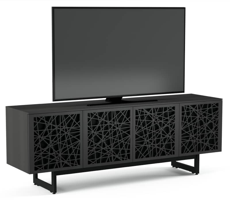 BDI Elements Ricochet Charcoal Stained Ash Media with Quad-Width Storage Cabinet