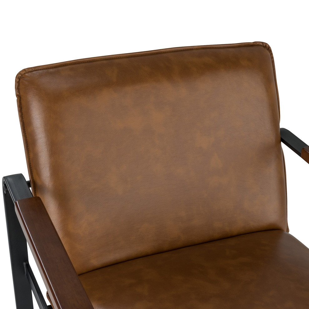 Antique Faux Leather Leisure Chair   Contemporary   Armchairs And Accent Chairs   by Karat Home  Houzz