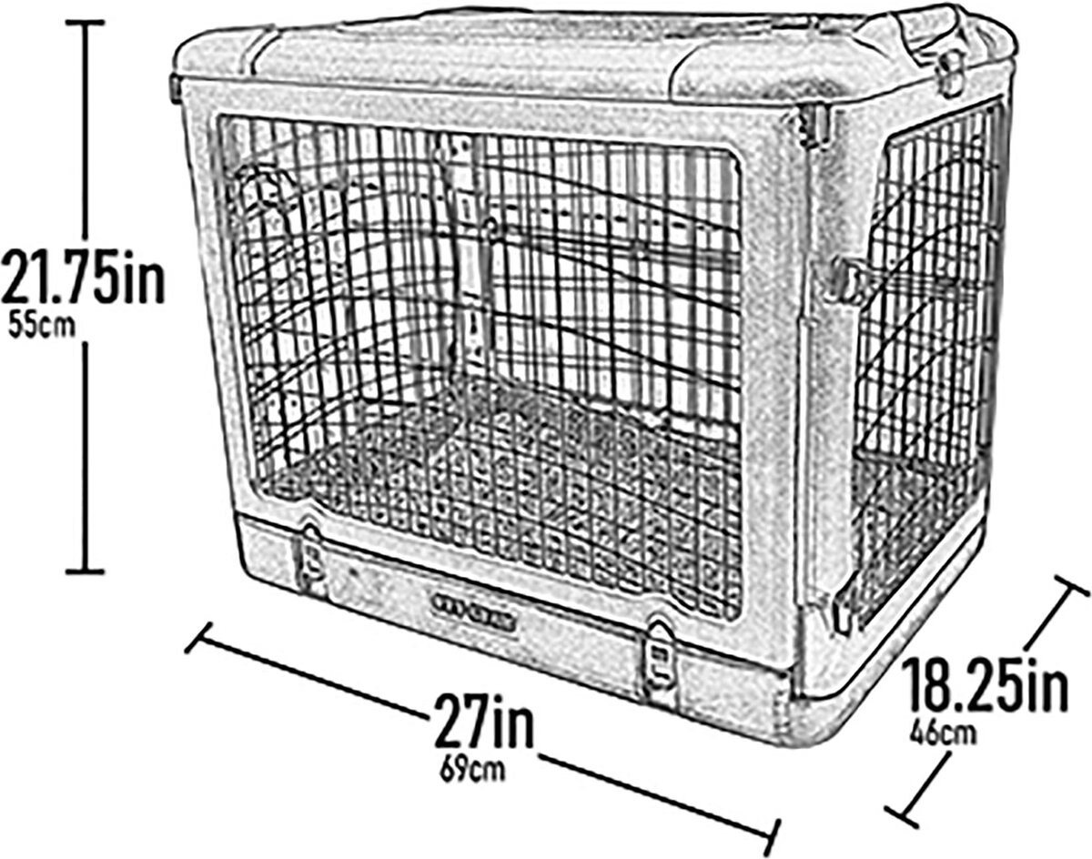 Pet Gear The Other Door Double Door Collapsible Wire Dog Crate and Plush Pad， Sage