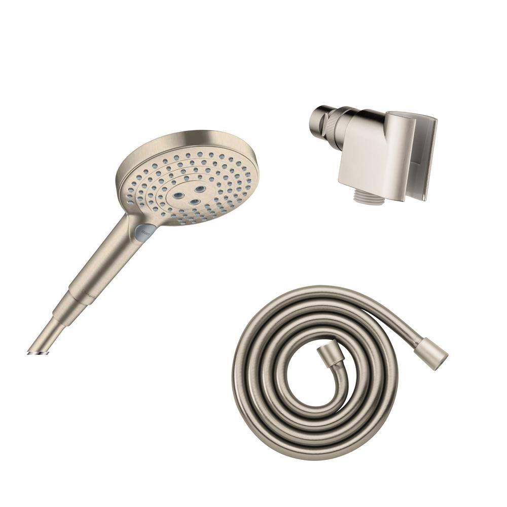 Hansgrohe Raindance Select S 120 3-Spray Patterns with 2.5 GPM 5 in. PowderRain Handheld Shower Head in Brushed Nickel 04913820