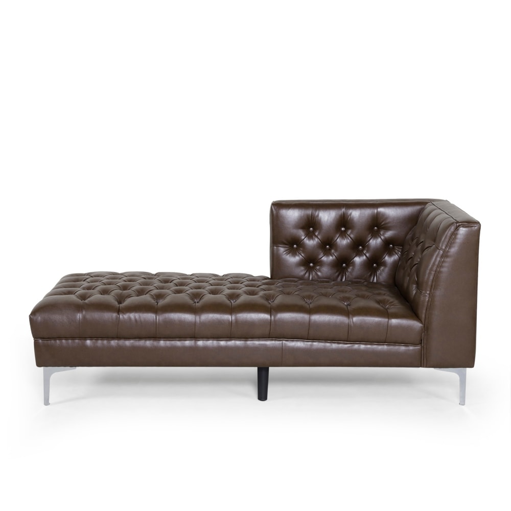 Tignall Contemporary Tufted One Armed Chaise Lounge by Christopher Knight Home   31.00\