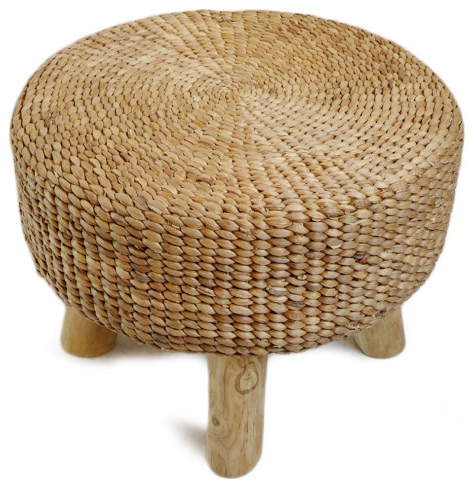 Round Banana Leaf Rope Stool   Tropical   Footstools And Ottomans   by Design Mix Furniture  Houzz