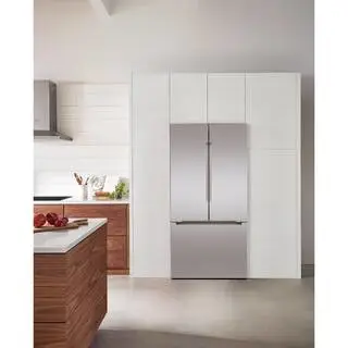 Bosch 800 Series 20.8 cu ft Smart Counter Depth French Door Refrigerator w Internal Water Dispenser  Ice in Stainless Steel B36CT81ENS