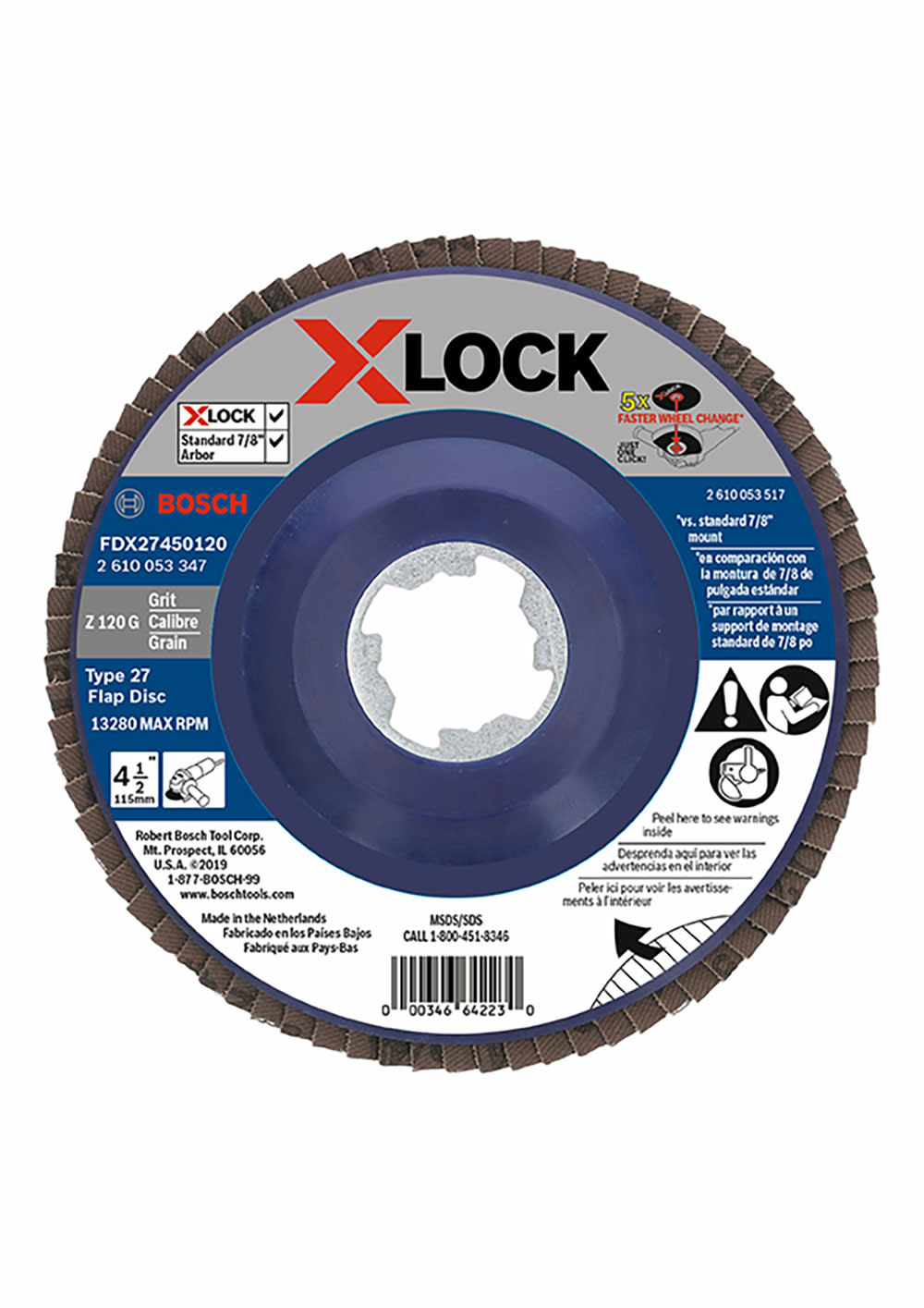 X-Lock Flap Discs 4-1/2 ; 120 Grit ;