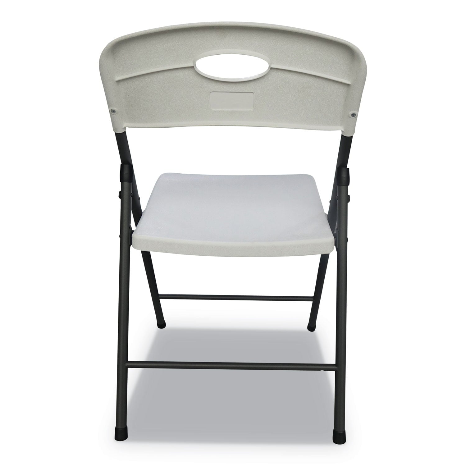 Alera Molded Resin Folding Chair, White Seat/White Back, Dark Gray Base, 4/Carton -ALEFR9402