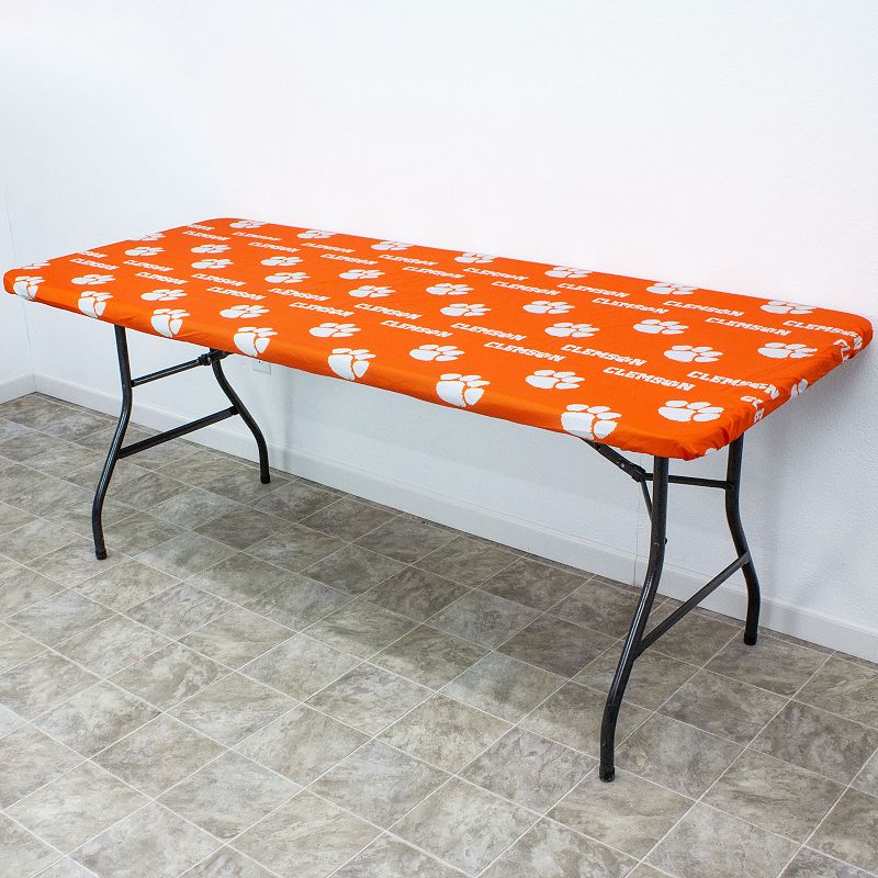 NCAA Clemson Tigers Tailgate Fitted Tablecloth， 72 x 30