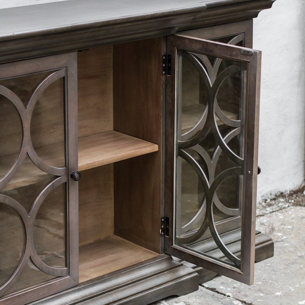 Belino Wooden 4 Door Chest   Traditional   Accent Chests And Cabinets   by Ownax  Houzz