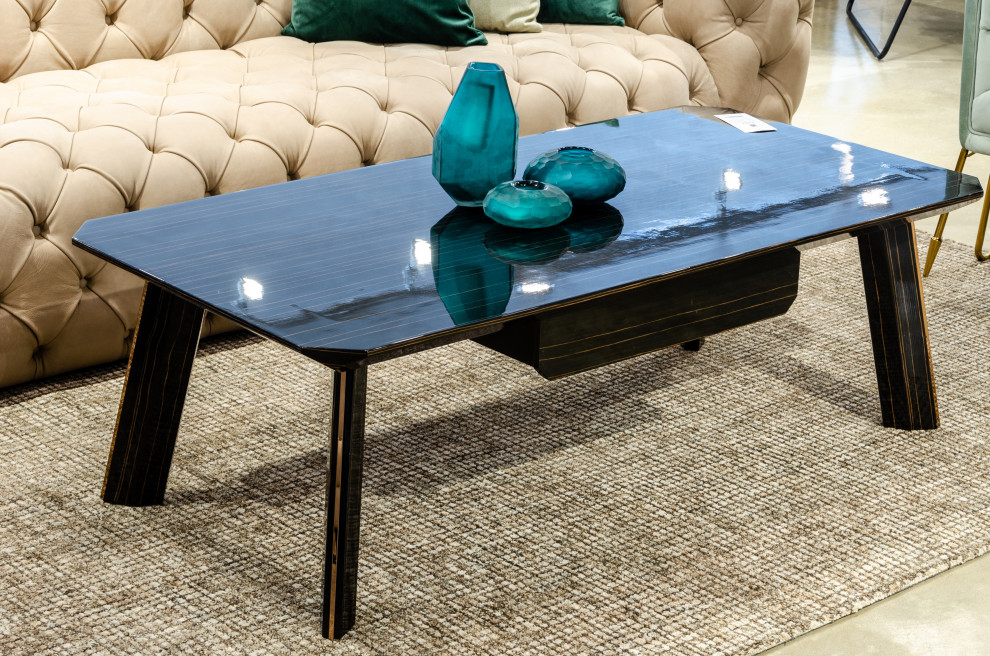 Modrest Chadwick Ebony and Rosegold Coffee Table   Midcentury   Coffee Tables   by Vig Furniture Inc.  Houzz