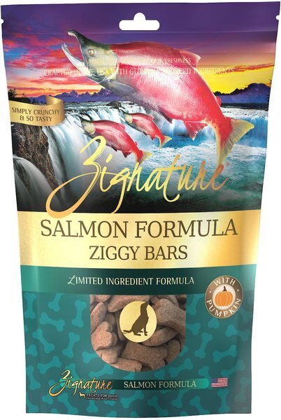 Zignature Salmon Formula Ziggy Bars Biscuit Dog Treats