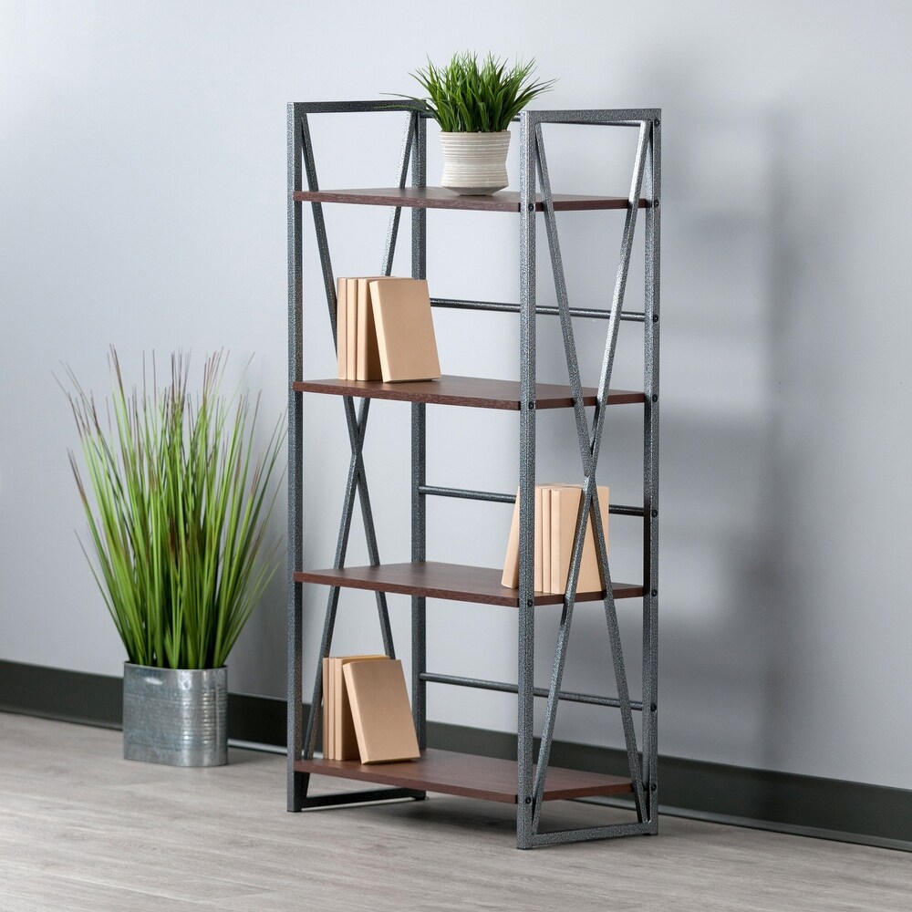 Isa 3/4/5 Tier Shelf  Graphite and Walnut