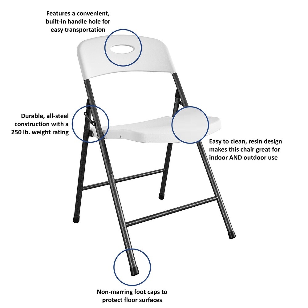 COSCO Solid Resin Indoor/Outdoor Plastic Folding Chair (4 Pack)