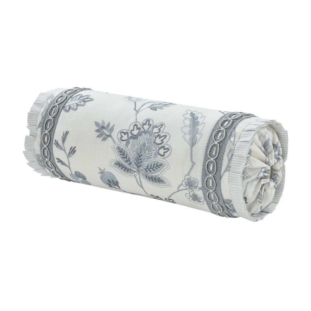 J. Queen New York Blue Garden Neckroll Pillow