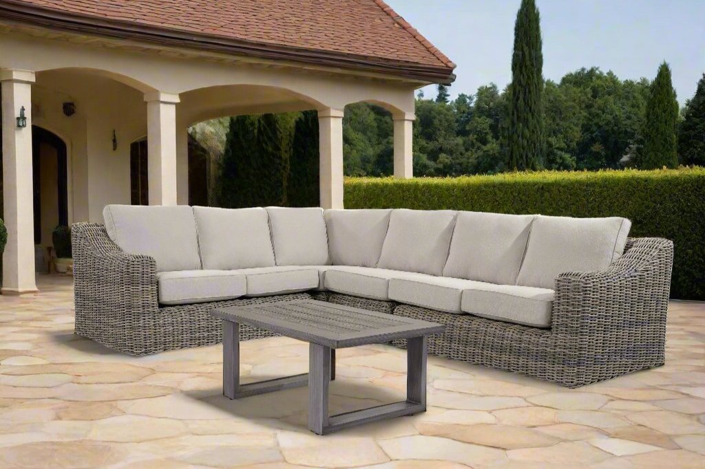 Carmel Natural Outdoor Sectional Sets with LUX Heavy Weave  - New for 2024