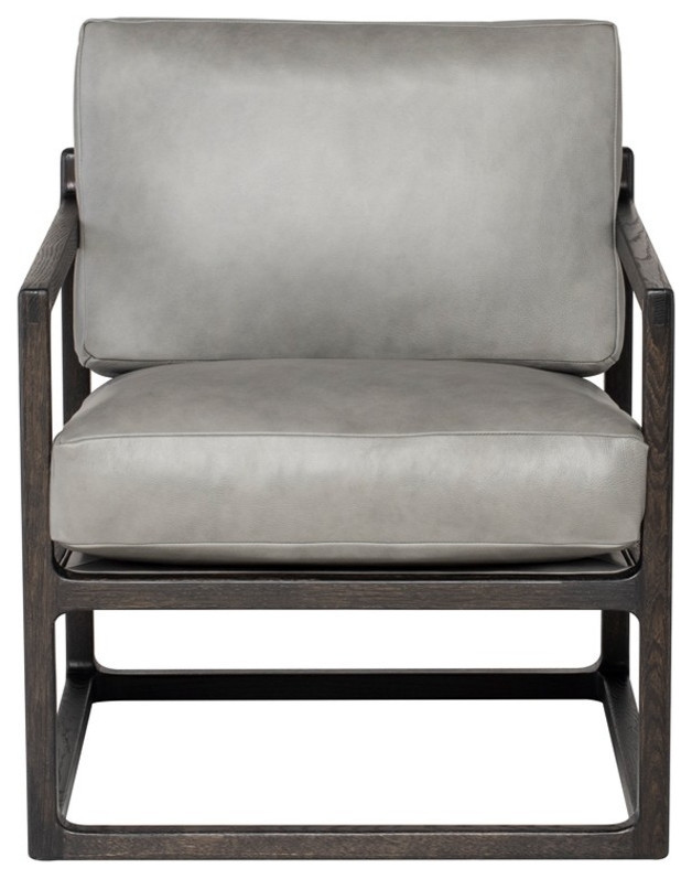 Hades Occasional Chair Desert Leather Dove Leather   Transitional   Armchairs And Accent Chairs   by Love Sofa  Houzz