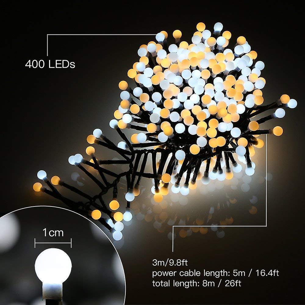 Led Globe String Lights 10ft/3m 400 Led Ball Firecracker Fairy Lights With 8 Mode Waterproof For Christmas Holiday Wedding Party