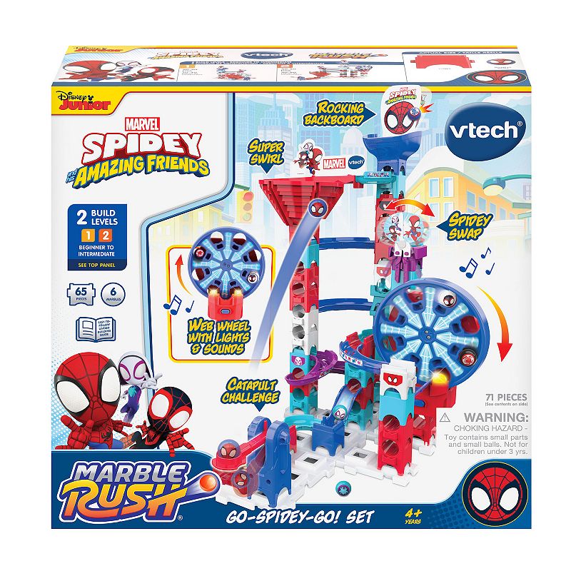 VTech Marvel Spidey and His Amazing Friends STEM Marble Rush Toy 71-piece Set