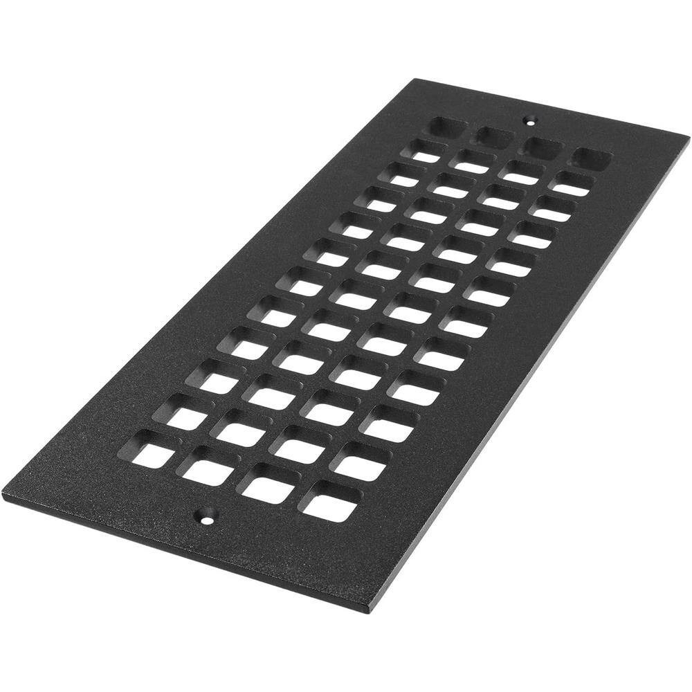 Reggio Registers Square Series 4 in. x 12 in. Aluminum Grille Black with Mounting Holes G614-ABH