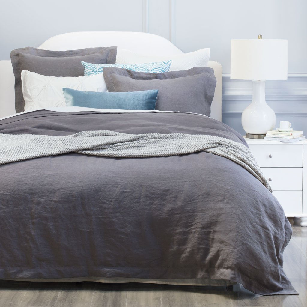 Lane Grey Belgian Linen Duvet Cover