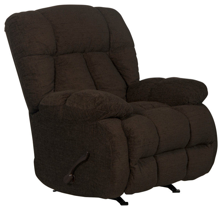 Brock Rocker Recliner in Chocolate Brown Polyester Chenile Fabric   Transitional   Recliner Chairs   by Homesquare  Houzz