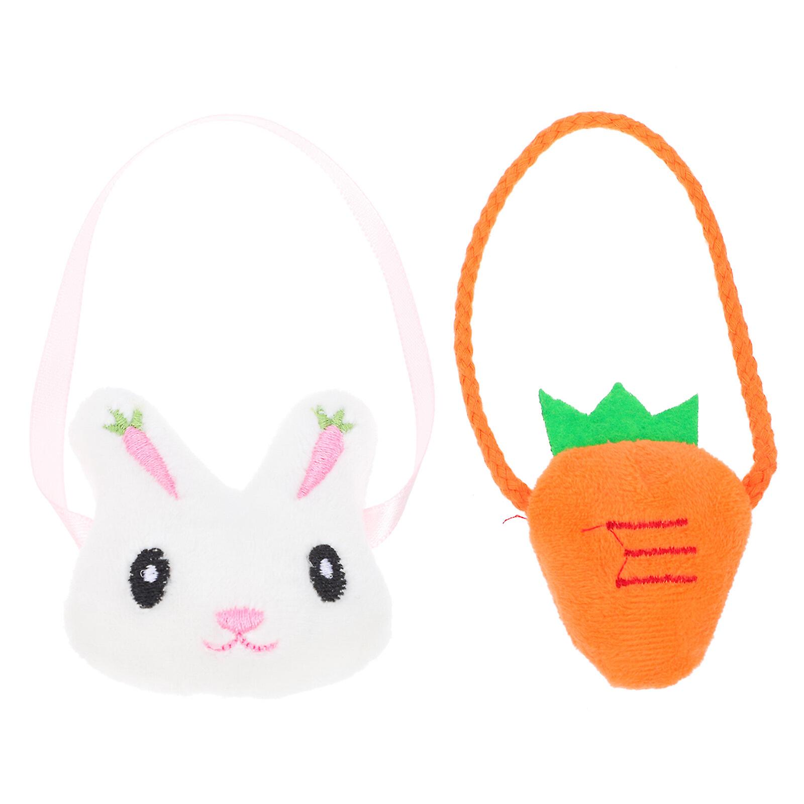 2pcs Easter Themed Decorative Doll Messengers Bags Carrot Shape Messenger Bag