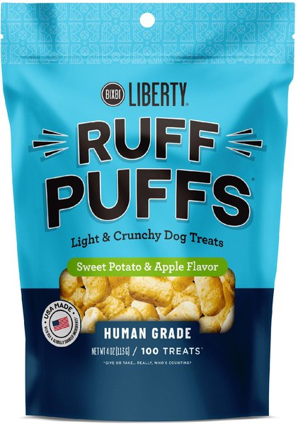 BIXBI Liberty Ruff Puffs Chicken-Free Sweet Potato and Apple Flavor Dog Treats