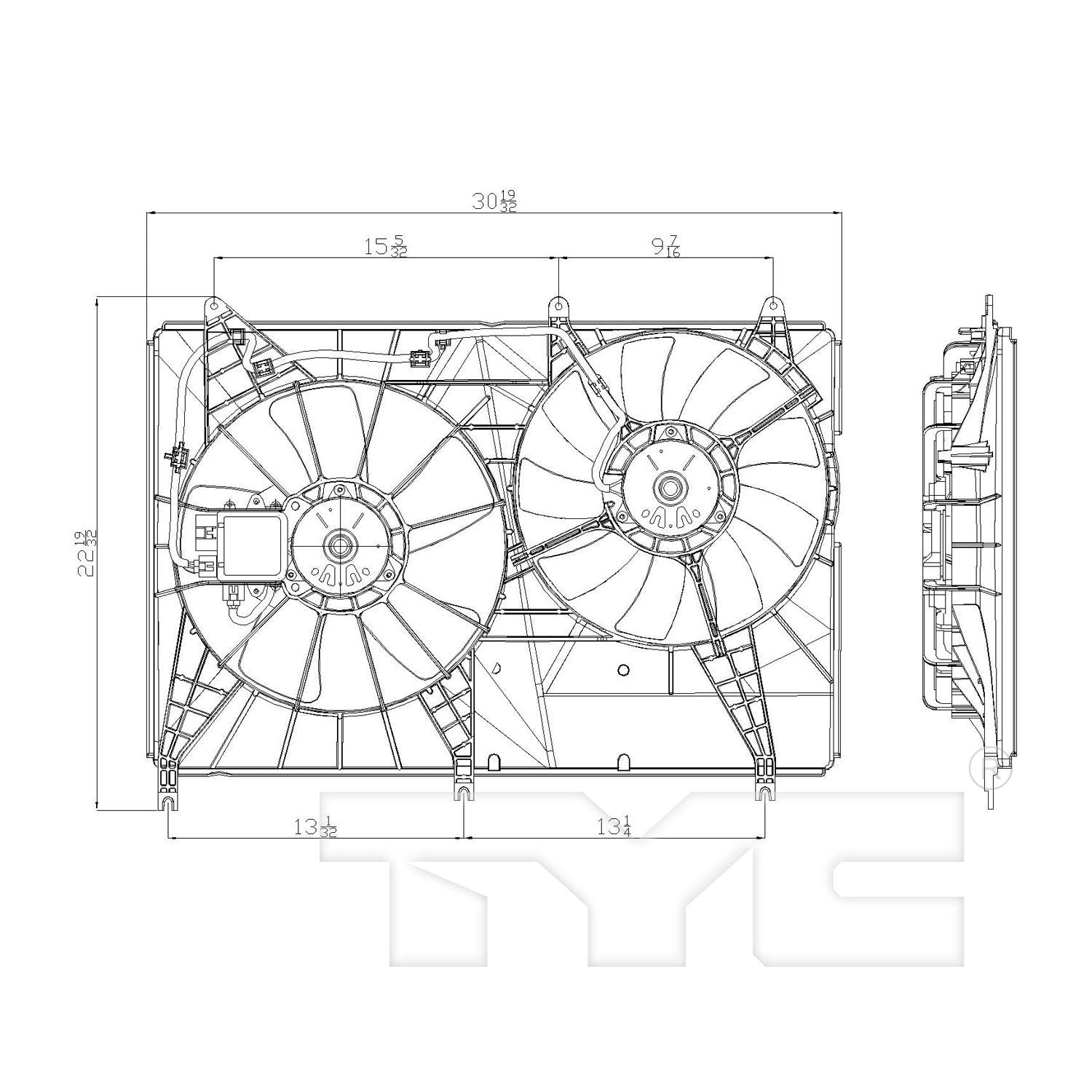 Dual Radiator and Condenser Fan Assembly