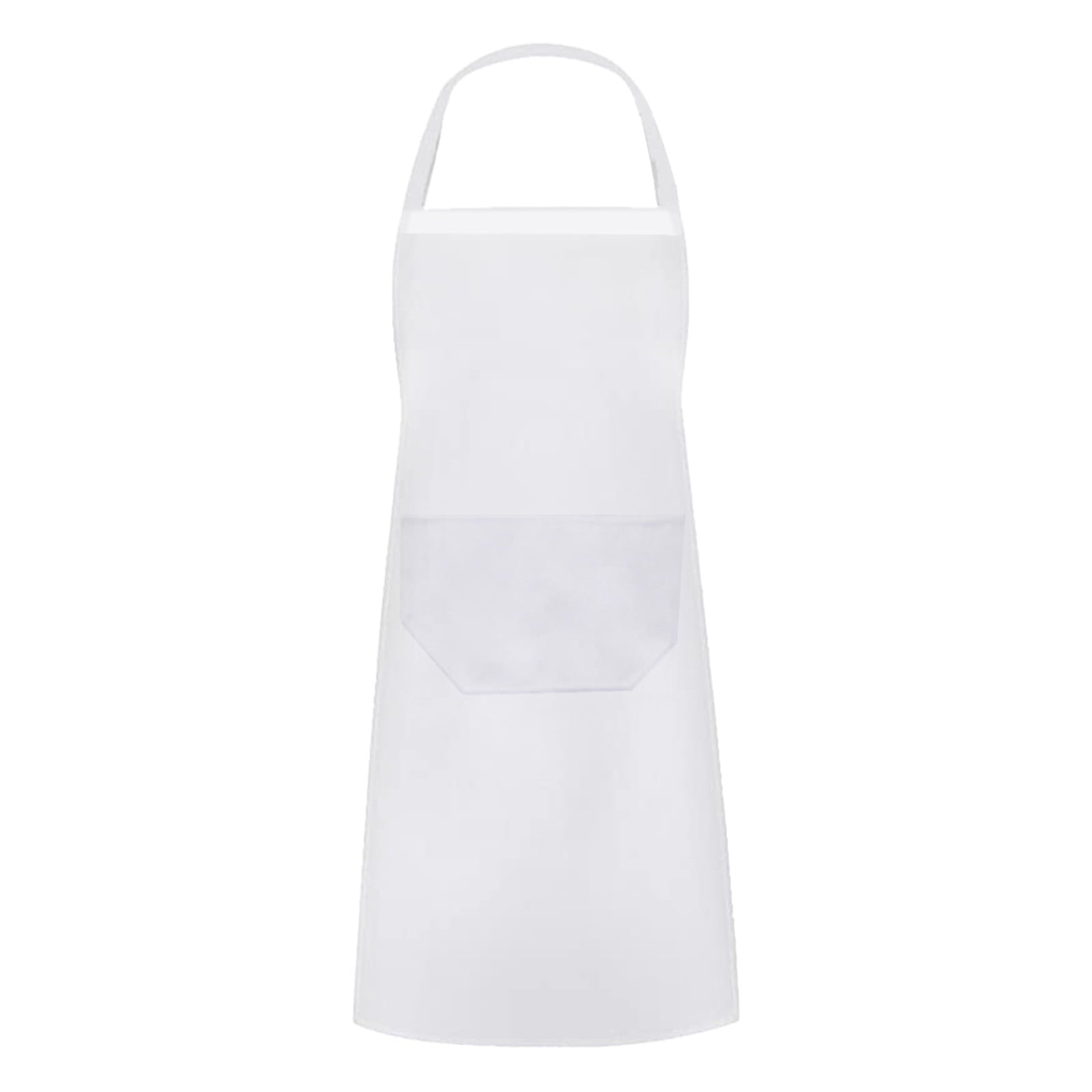 Pompotops (65x75cm) 28 Inches By 35 Inches Pure Cotton Kitchen Apron White Apron