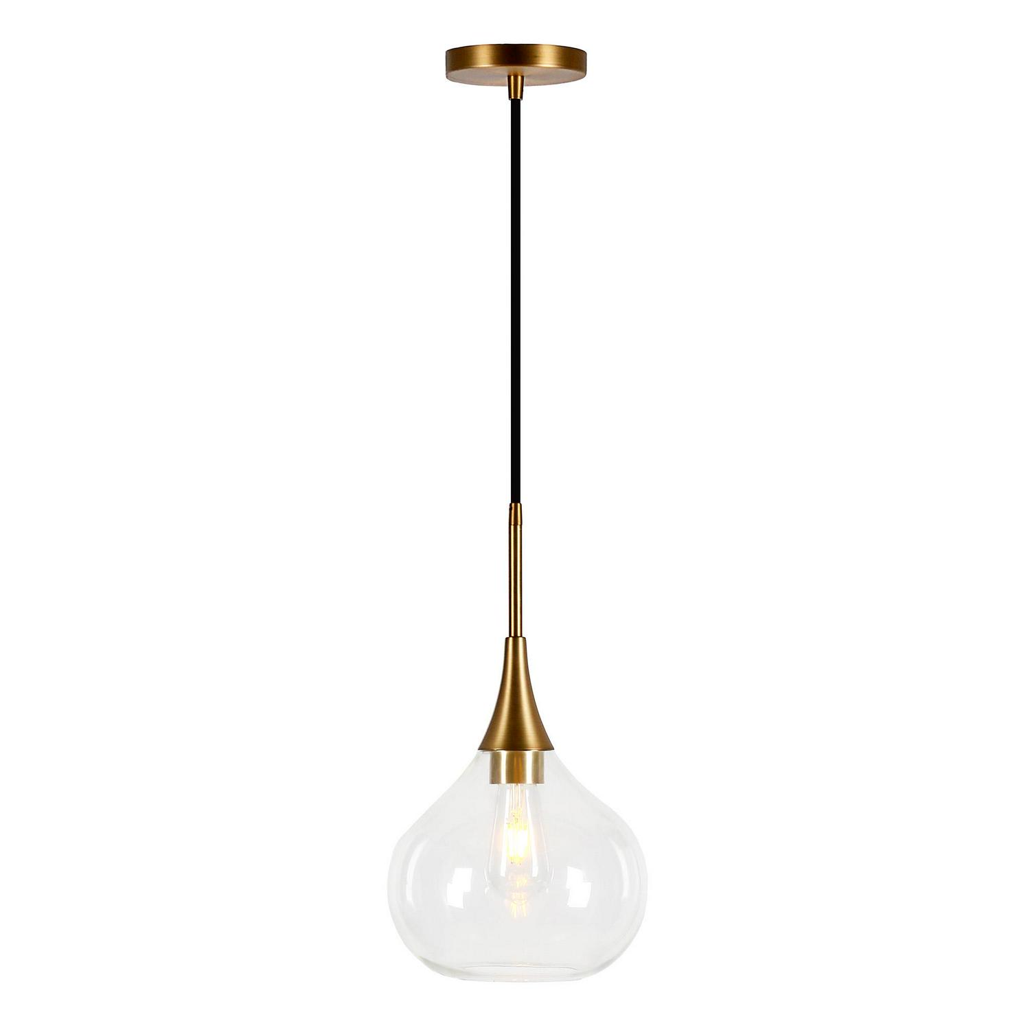 EvelynandZoe Mid-Century Modern Pendant with Clear Glass Shade