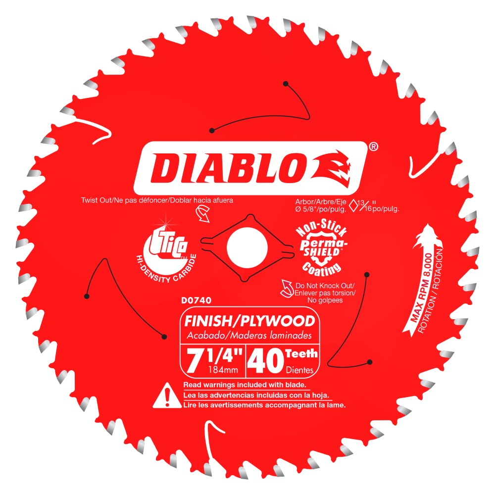 Diablo Tools 7-1/4 x 40 Tooth Finish Saw Blade