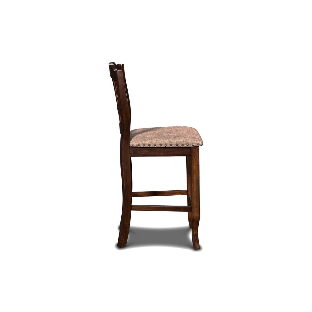 New Classic Furniture Viktor Espresso 7 Piece Round Counter Height Set