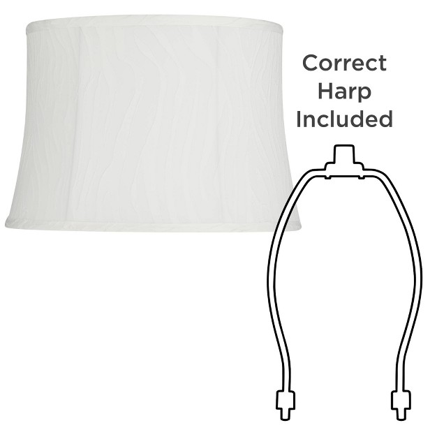 Top X 16 quot Bottom X 11 quot High X 11 quot Slant Lamp Shade Replacement Medium Hawley White Drum Modern Fabric Softback Washer Harp Finial