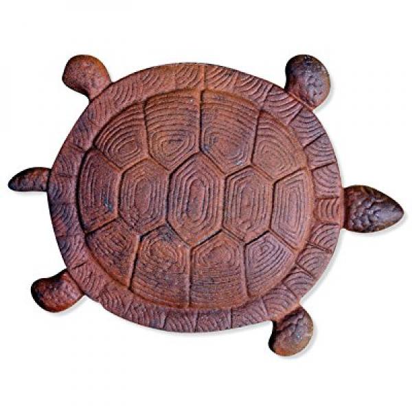 Sunset Vista Designs Cast Iron Turtle Garden Stepping Stone, 13-Inch long