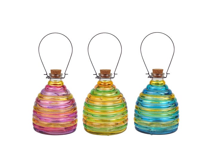 Alpine Assorted Two Toned Striped Glass Wasp Trap - GJD104ABB-L