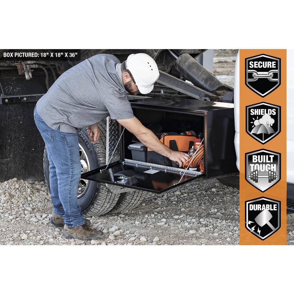 Buyers Products Company 18 in. x 18 in. x 48 in. Gloss Black Steel Underbody Truck Tool Box 1702310