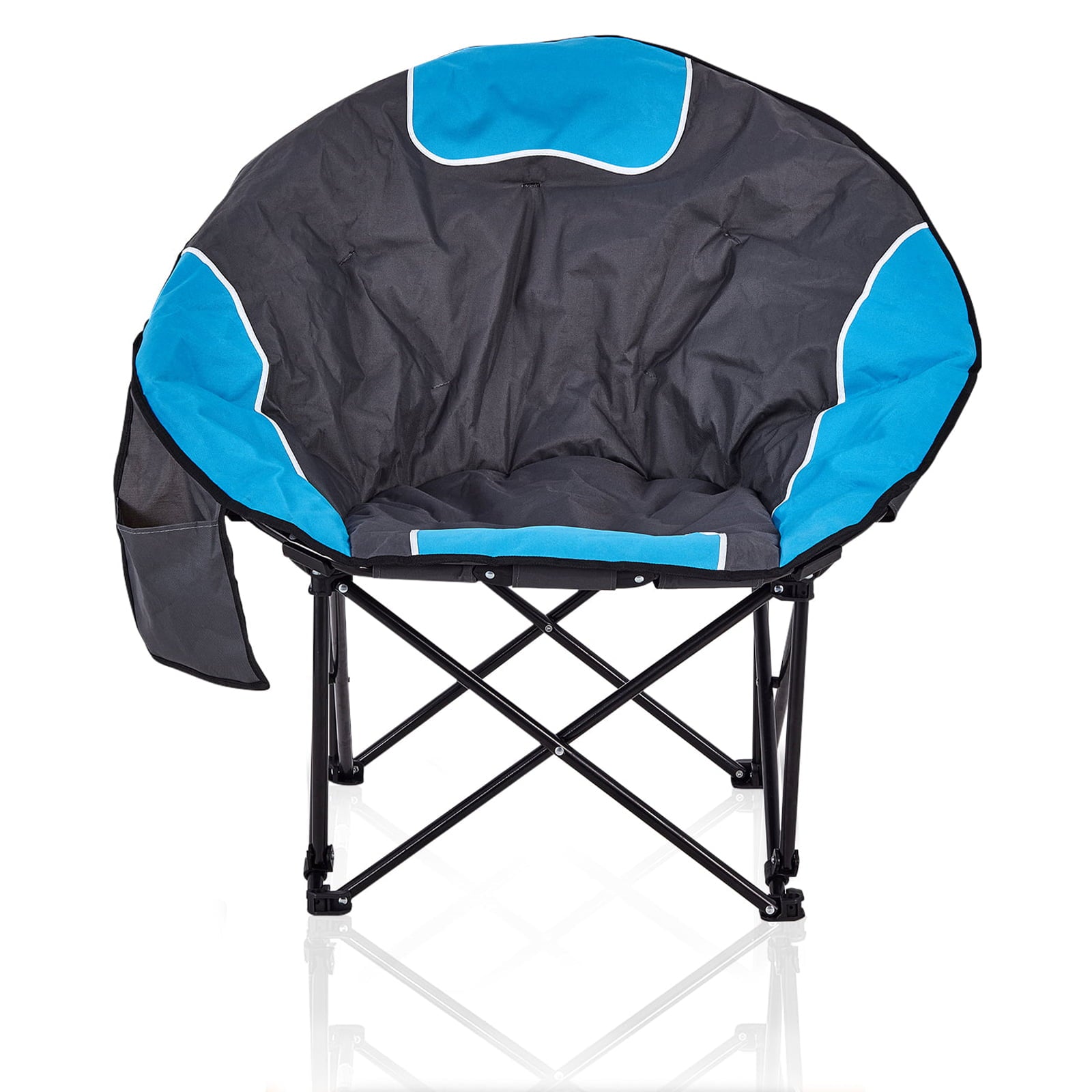 BIGTREE Folding Camping Moon Chair Portable Outdoor Padded Chair with Carry Bag for Adults, Blue