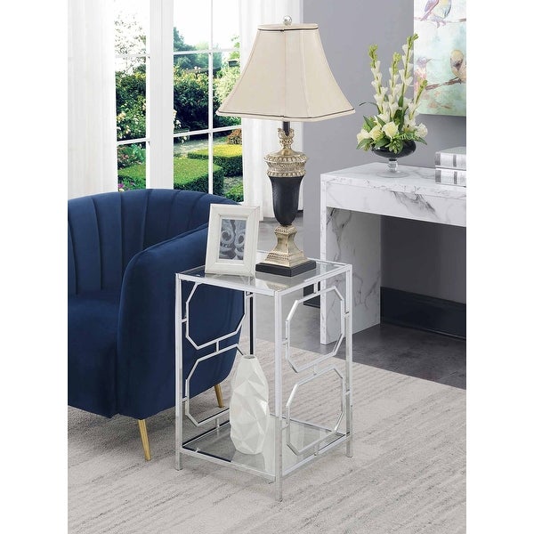 Silver Orchid Hitchie Chrome End Table