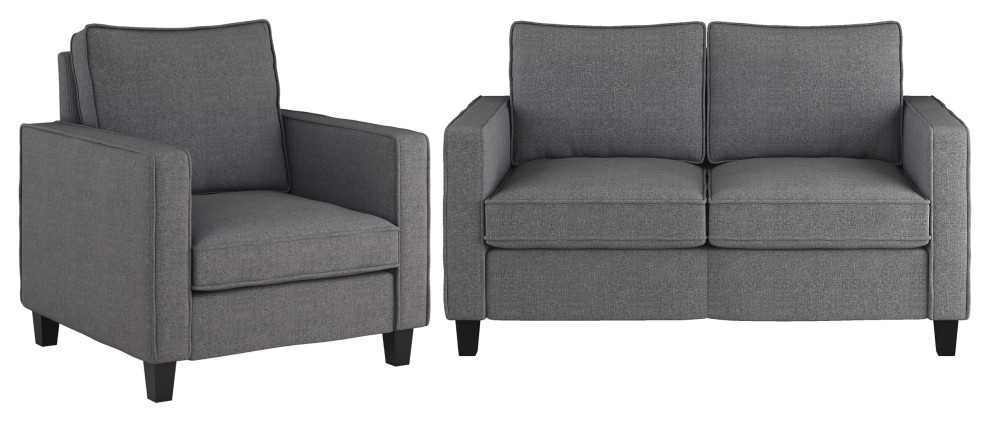 CorLiving Georgia Fabric Loveseat Sofa and Accent Chair Set 2pcs   Transitional   Living Room Furniture Sets   by CorLiving Distribution LLC  Houzz