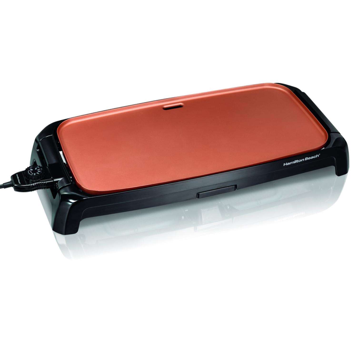 Hamilton Beach 26.5 in. L X 10.7 in. W Ceramic Nonstick Surface Copper/Black Reversible Griddle