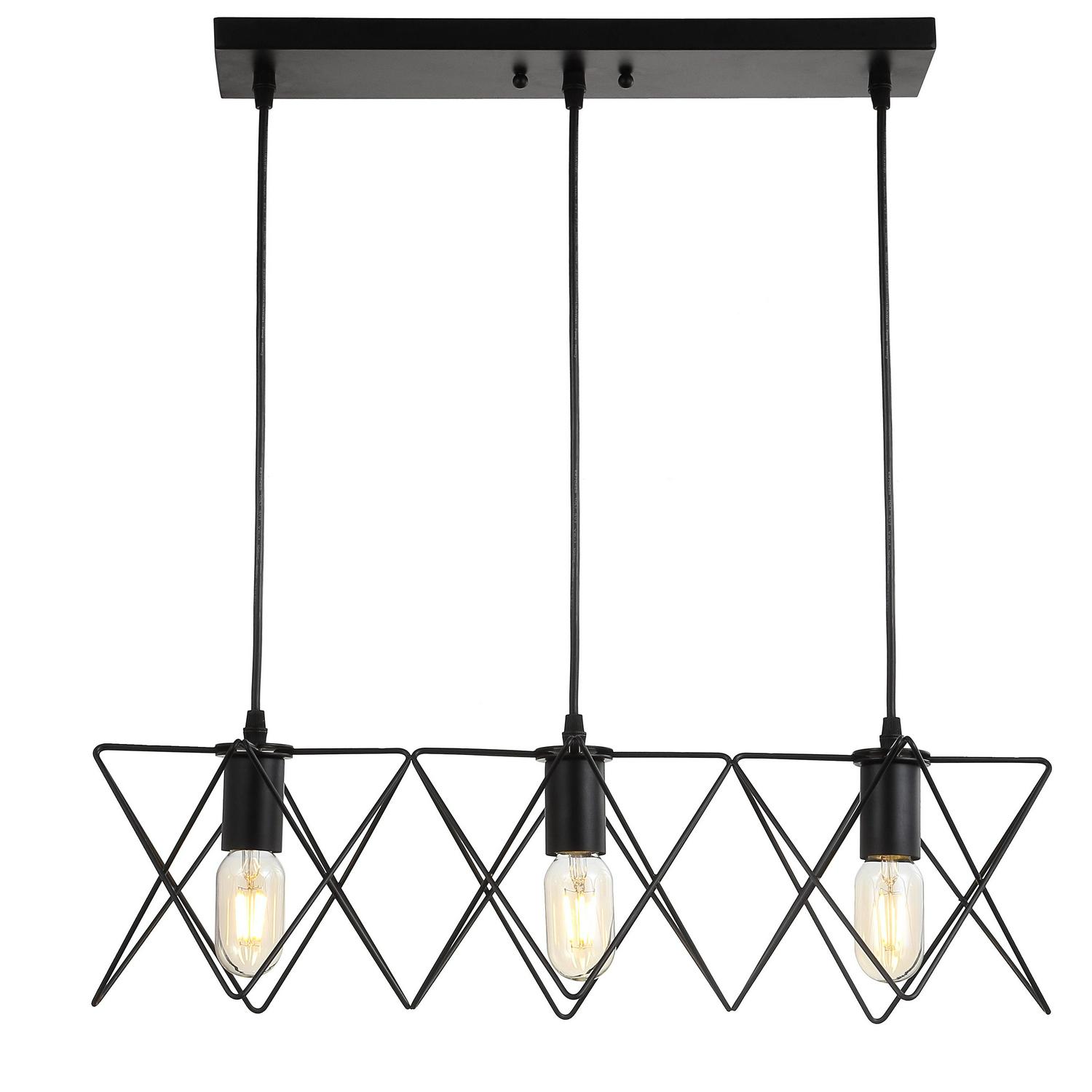 SAFAVIEH Pernille 3 Light 24 Inch Pendant | Black |