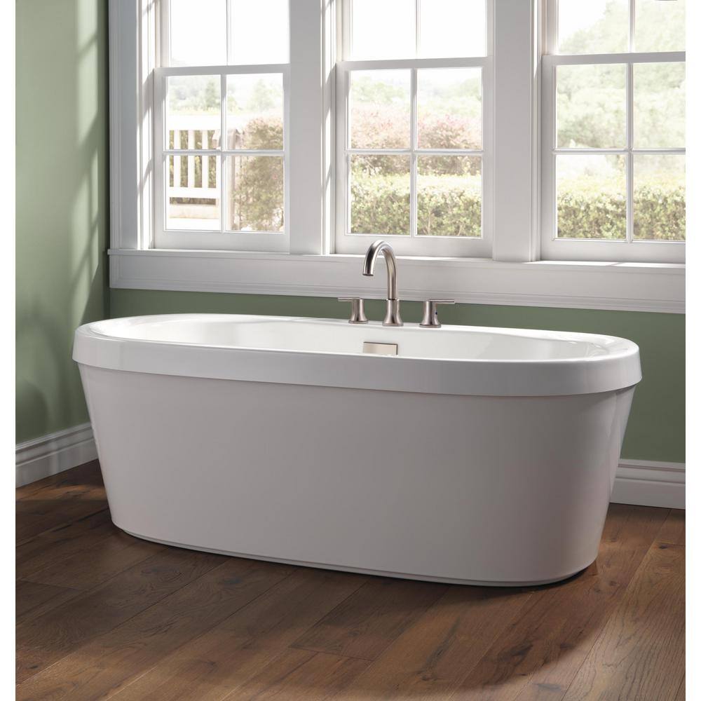 Delta Synergy 60 in. x 32 in Soaking Bathtub with Center Drain in High Gloss White B14416-6032-WH