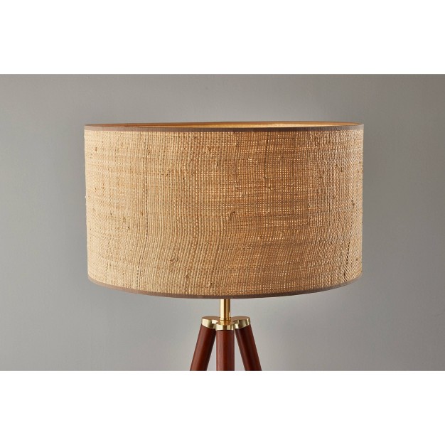 Jackson Floor Lamp Walnut Wood Adesso