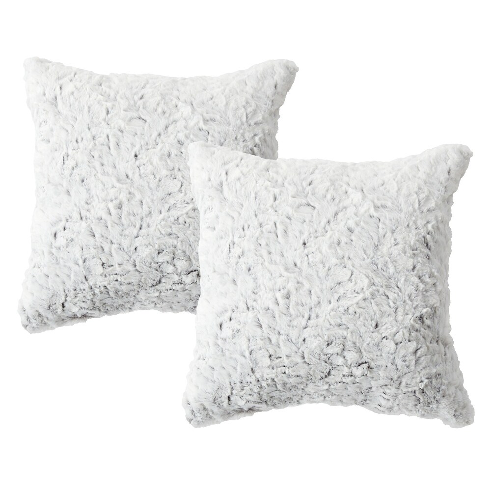 Humble + Haute Indoor Faux Fur Knife Edge Square Pillows (Set of 2)