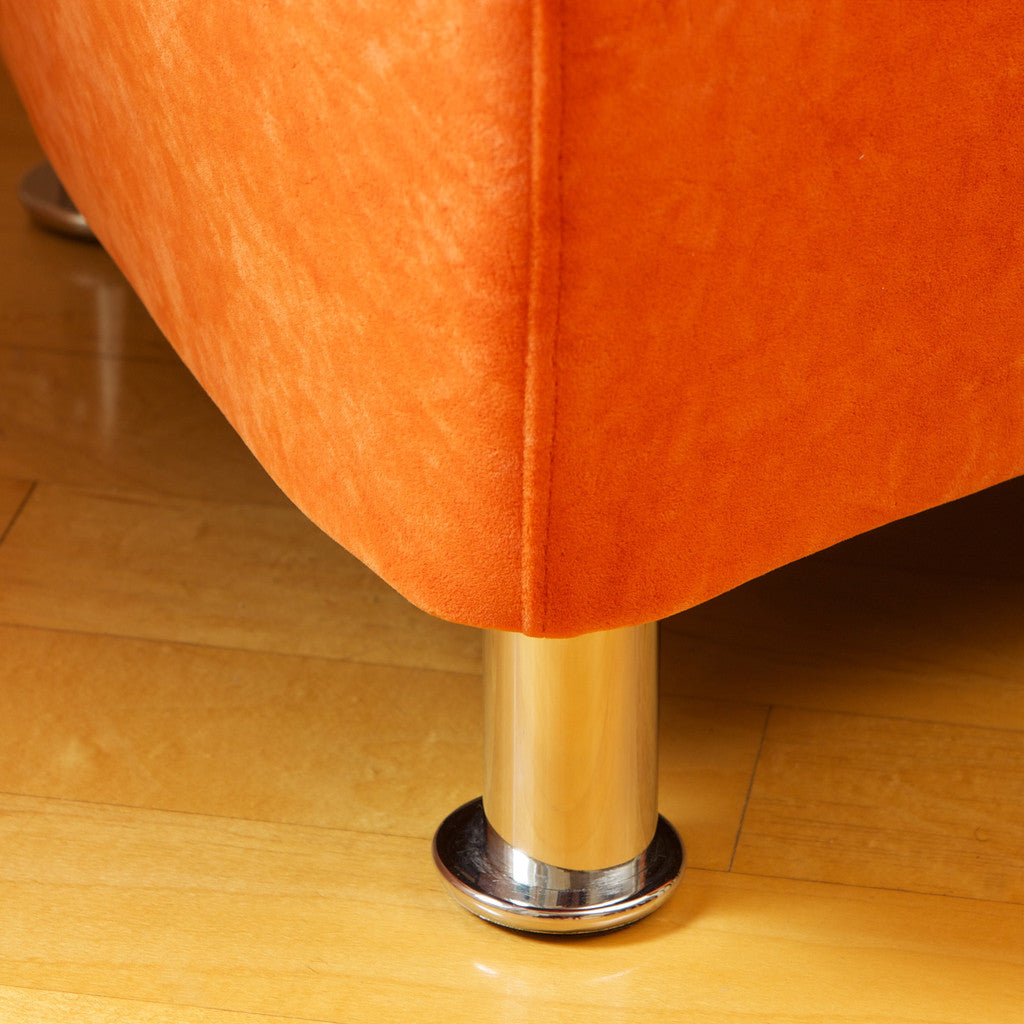 Salazar Modern Retro Orange Fabric Accent Chair with Stainless Steel Legs